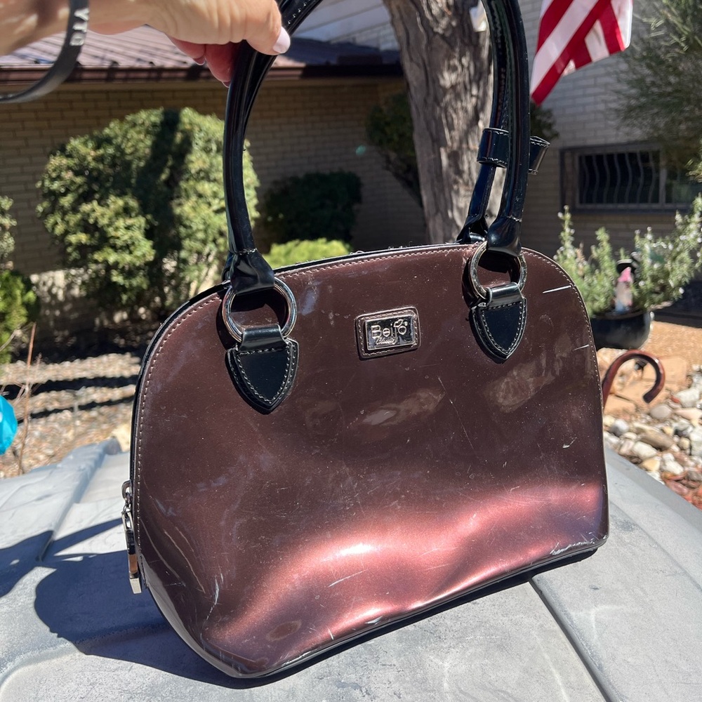Beijo  Elegant Metallic Shoulder Bag with Black Accents